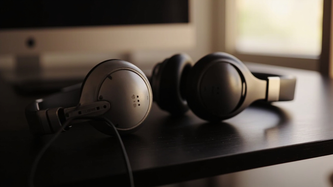 AirPods Max 2 and Sony WH-1000XM6 placed side by side on a wooden desk with soft daylight