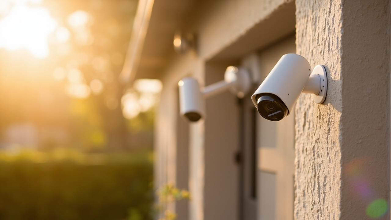 Arlo Ultra 3 and EufyCam S4 Pro cameras mounted side by side on a house exterior