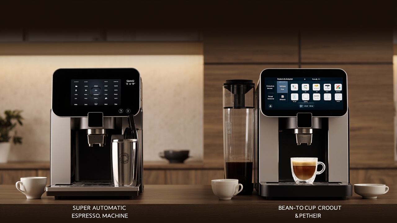 Feature comparison visualization: espresso quality axis vs drink variety axis