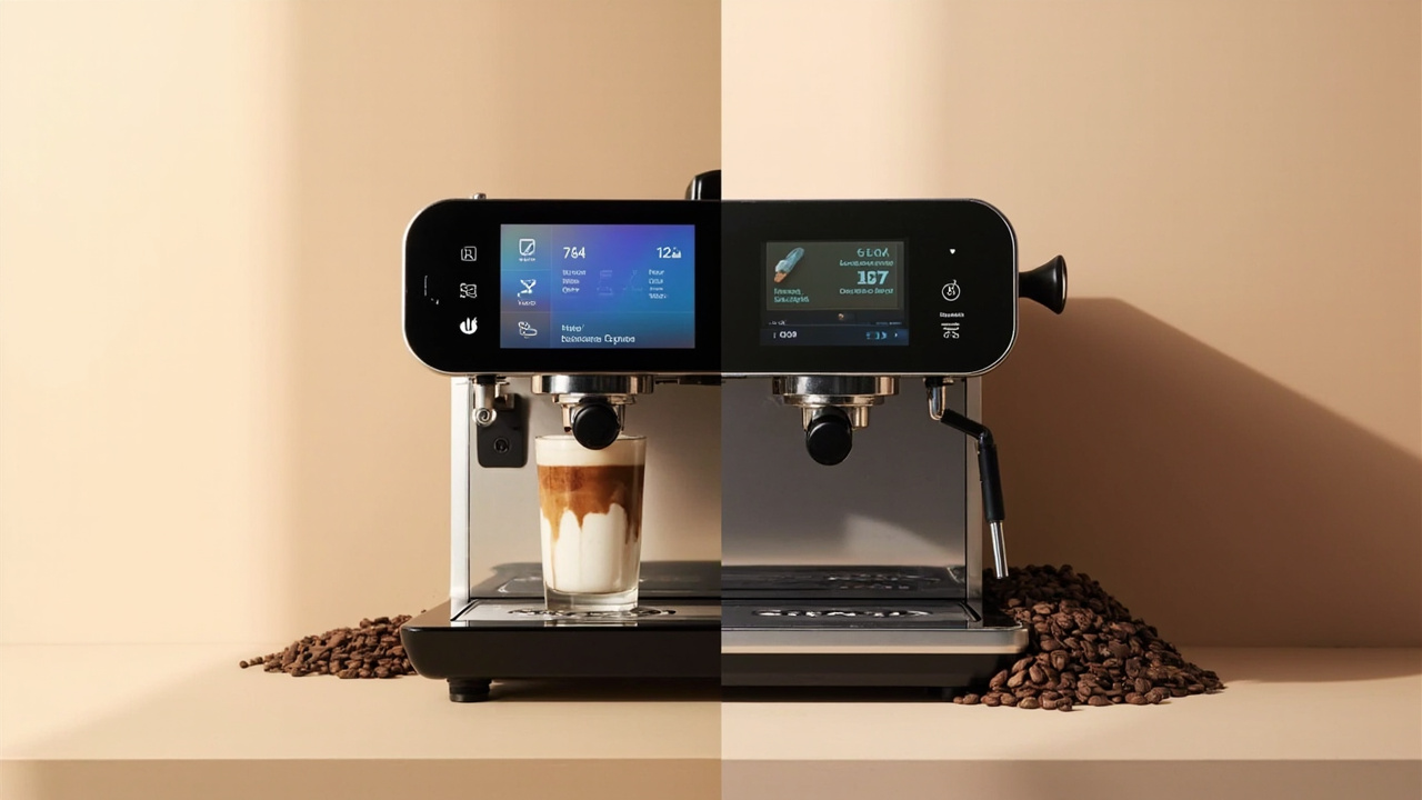 Breville Barista Touch and De'Longhi La Specialista Opera side by side on a kitchen counter