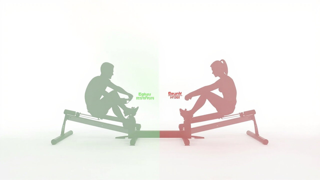 Pros and cons visual summary, Concept2 RowErg on the left with green and red callouts versus Hydrow Wave on the right with green and red callouts, displayed on a clean white background