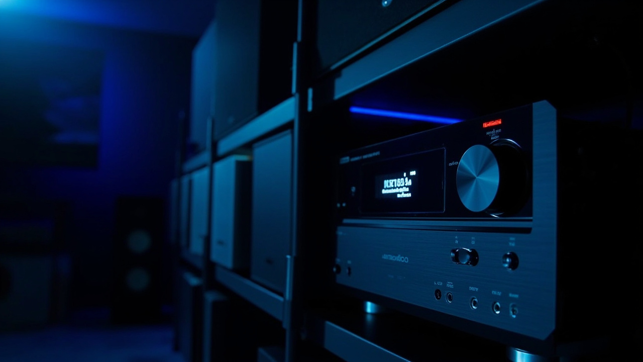 Two AV receivers from above showing rear panel connectivity differences