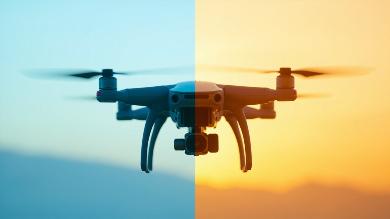 Two index cards comparing DJI Avata 360 vs Mavic 4 Pro on cost-per-flight-hour over 5 years