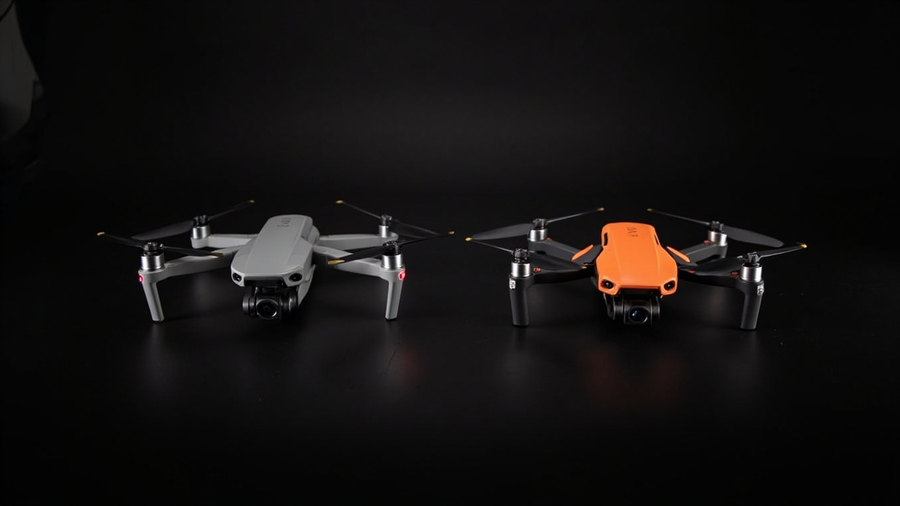 Split-screen infographic comparing Mavic 4 Pro and EVO Lite+ on price, cameras, and 5-year cost-per-use
