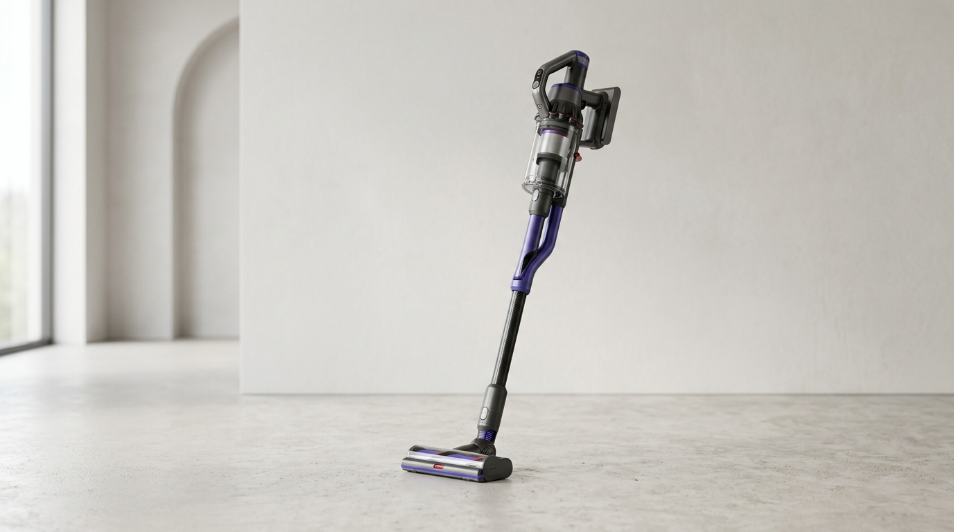 Filter size comparison: Dyson V16 HEPA cartridge next to Miele Triflex HX2 Pro Hygiene Lifetime filter