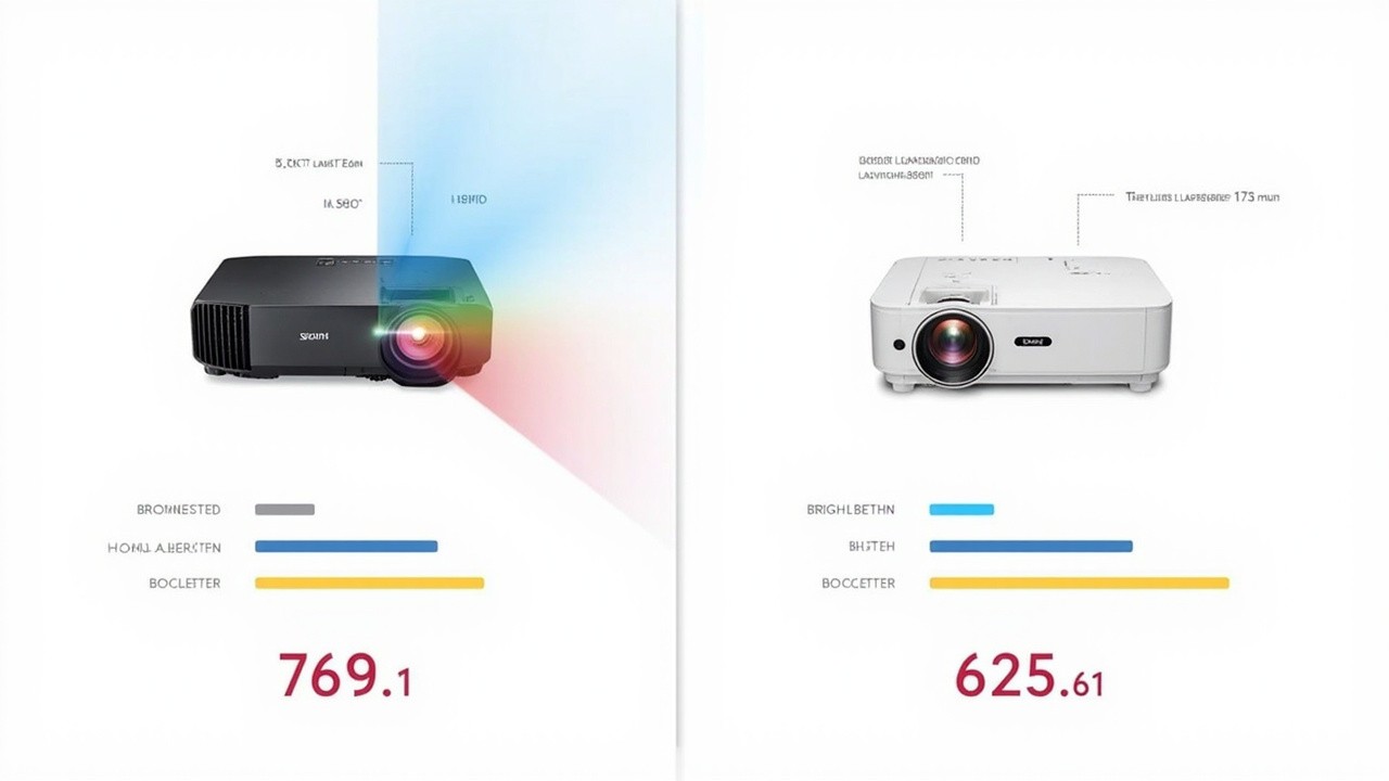 Split-screen comparison visual: Hisense PX3-PRO triple laser light path diagram vs XGIMI Aura 2 hybrid laser system with color spectrum analysis