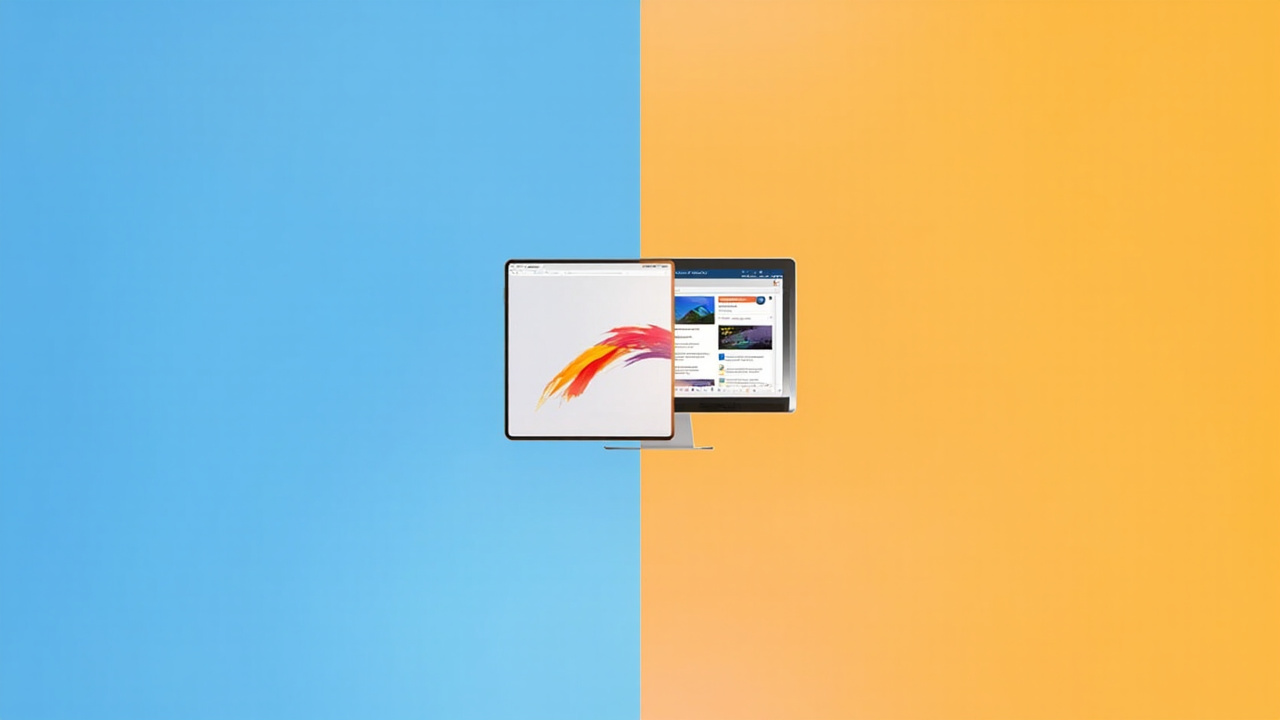 Feature comparison split: iPadOS M5 on left, One UI 8 with DeX on right