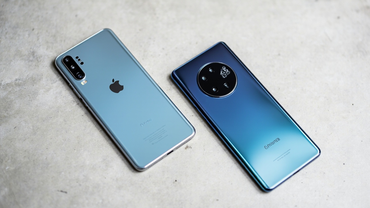 iPhone 17 Pro Max and Xiaomi 17 Ultra side by side on a marble surface