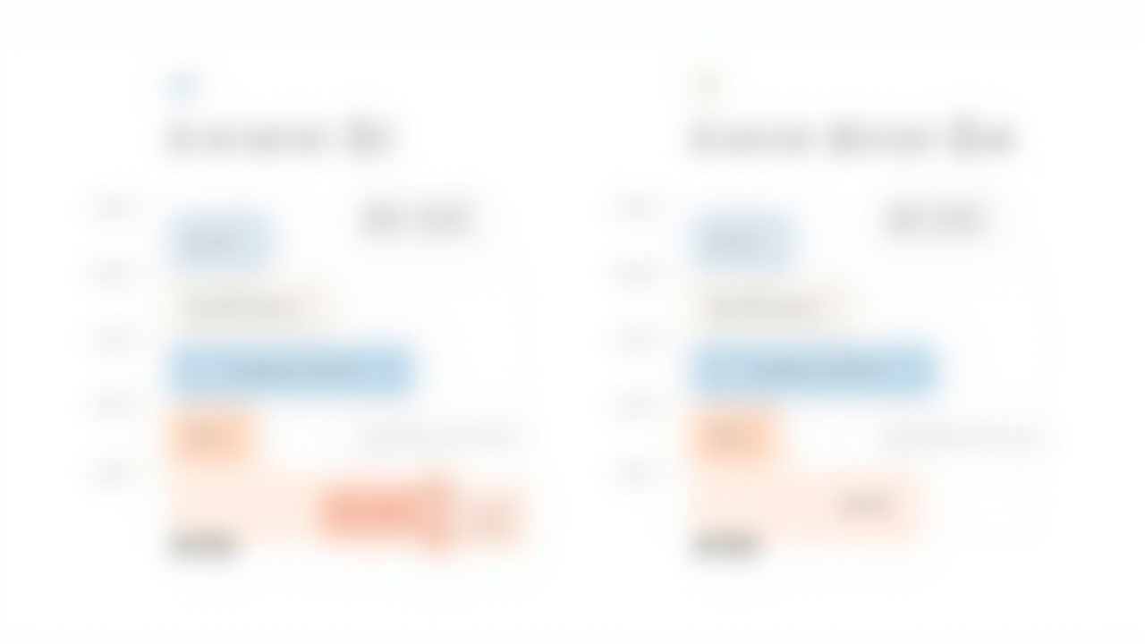 Feature matrix grid: iPhone 17 Pro vs iPhone 17 Pro Max across 8 key dimensions (display, camera, chip, battery, weight, ports, storage, updates)