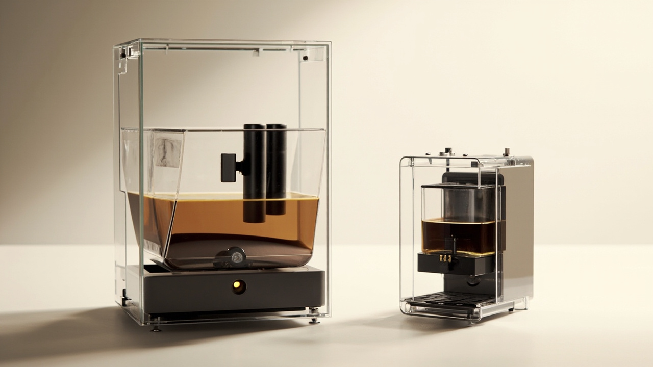 Cutaway-style illustration showing internal dual-boiler layout of La Marzocco Linea Micra vs Profitec Pro 700