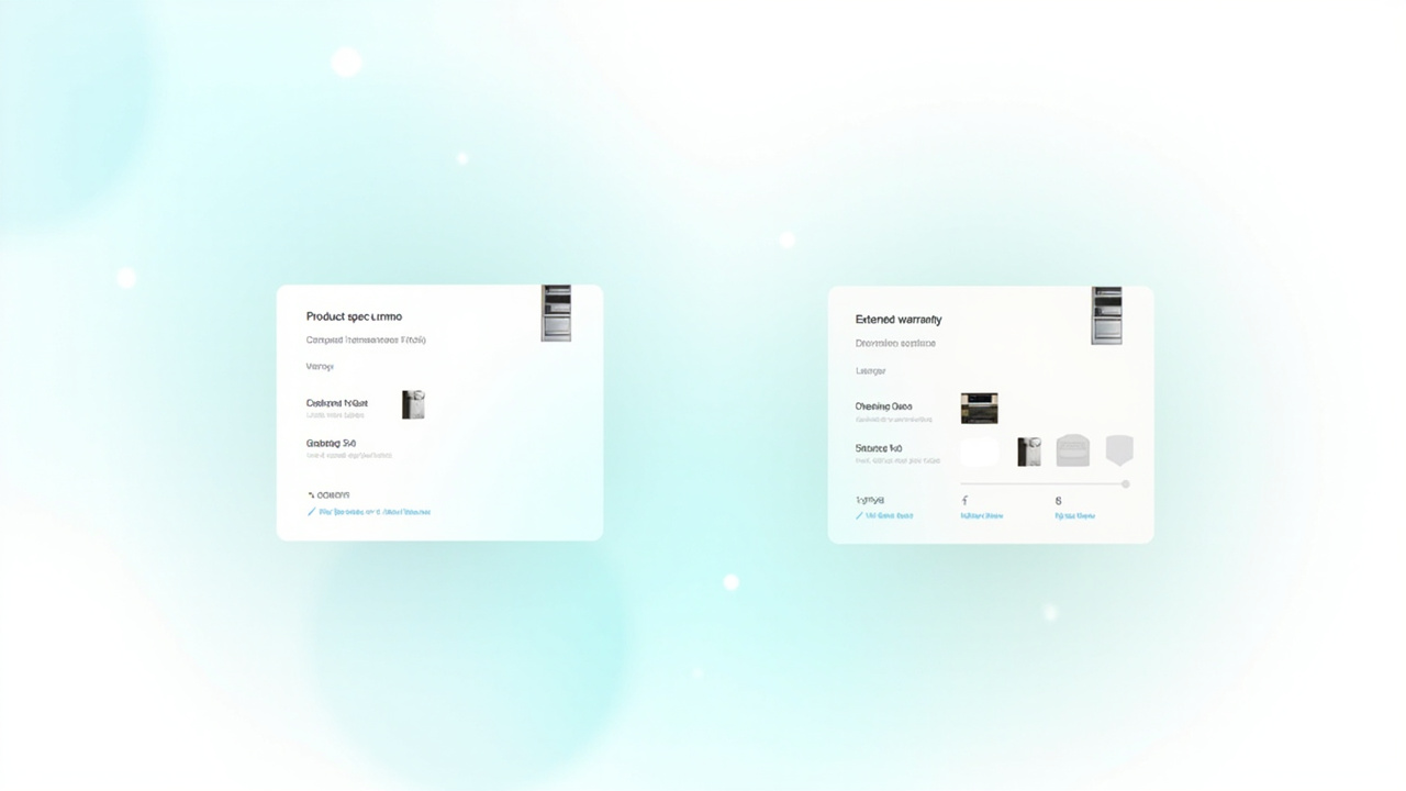 Side-by-side spec card comparison showing the LG WM6998HBA and Samsung WD53DBA900HZ head-to-head numbers with the warranty and service-rate rows highlighted