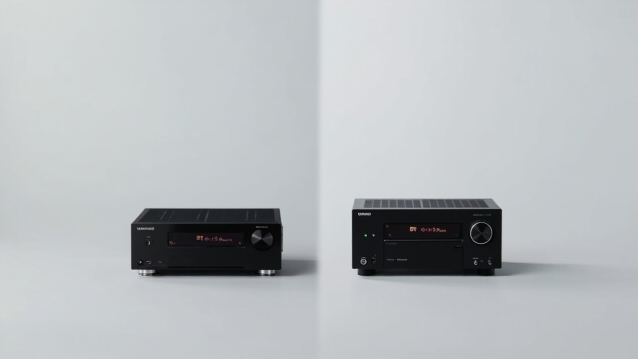 Verdict infographic: Denon AVR-X3800H and Marantz Cinema50 split-screen comparison