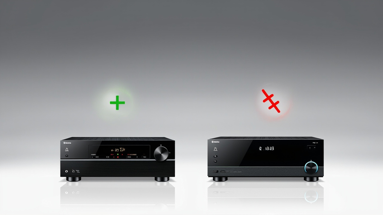 Pros and cons summary: Denon AVR-X3800H and Marantz Cinema50 side by side