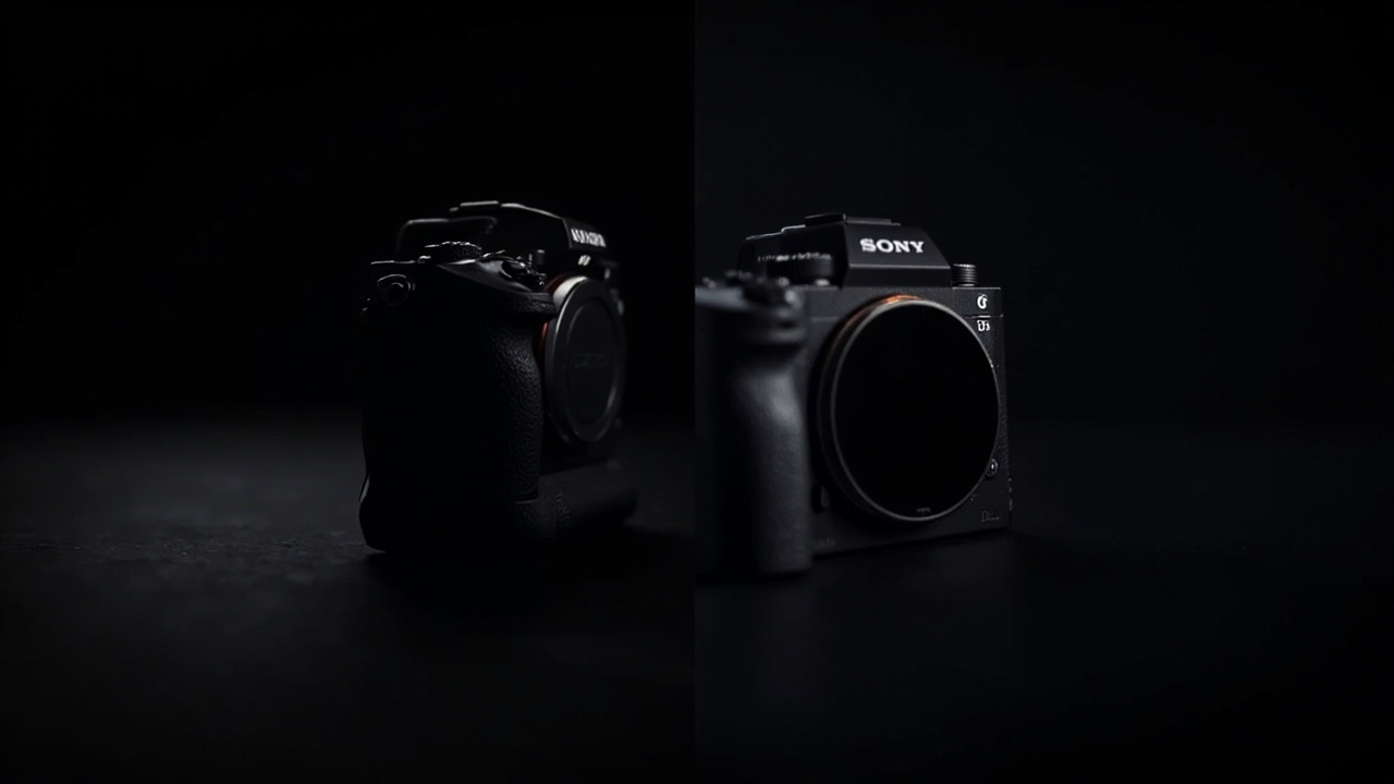 Decorative section divider with photographer shooting in two environments