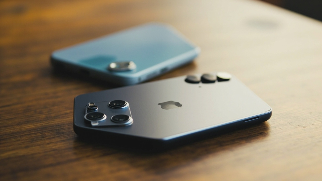 OnePlus 15 and Vivo X300 Ultra lying flat on a wooden table, angled to show camera modules