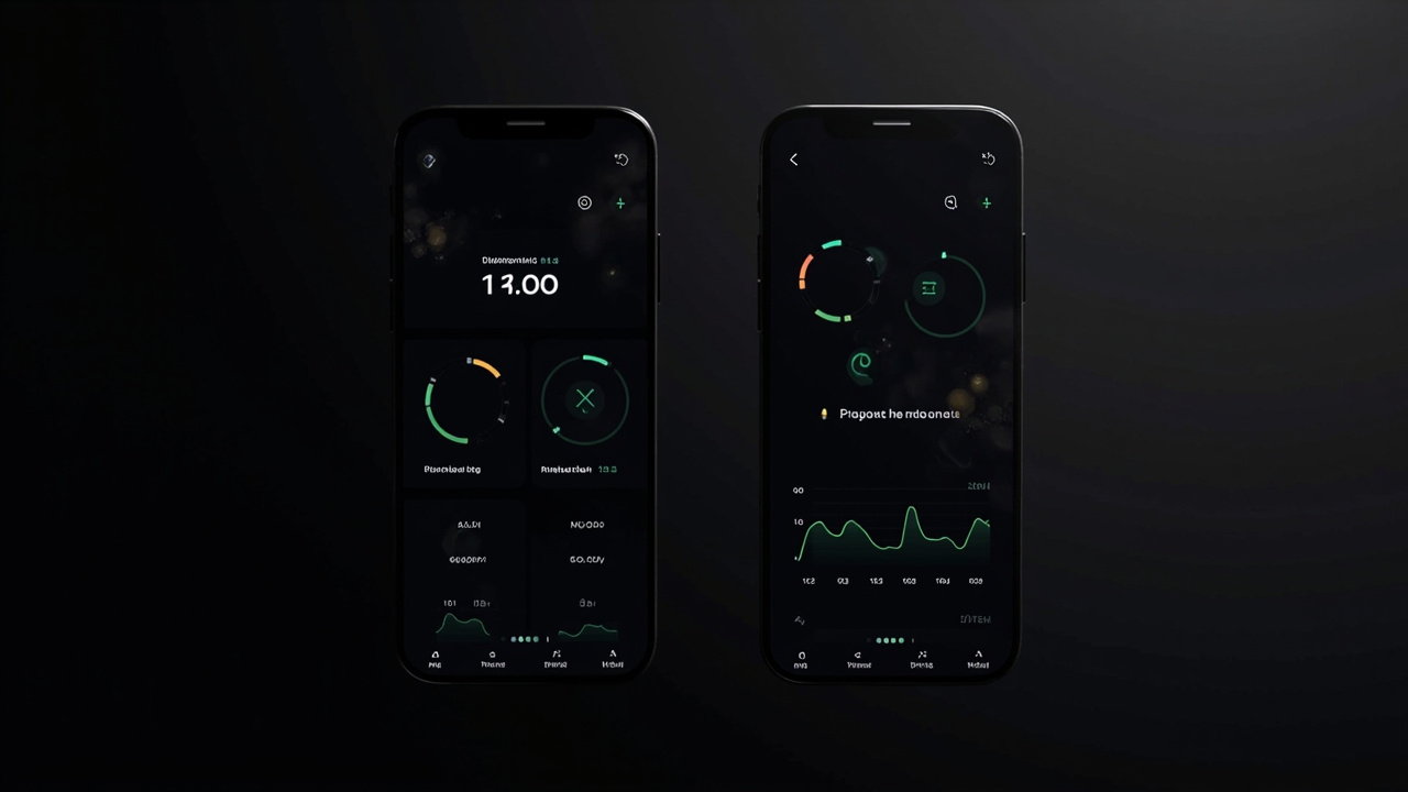Two smartphones side by side, one showing Oura app with readiness score and one showing Samsung Health with Energy Score, both screens brightly lit on a dark background