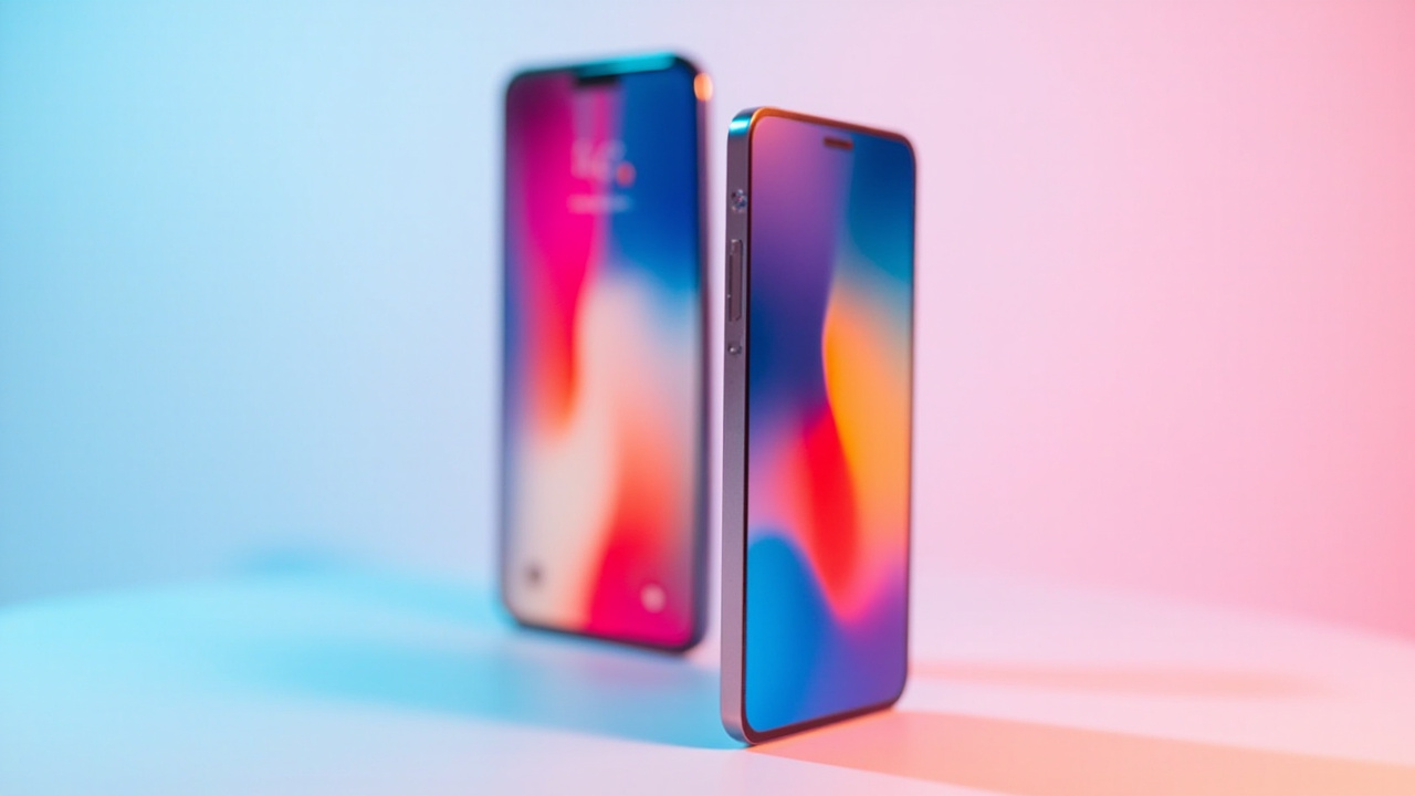 Side-by-side Android 16 vs iOS 26 home screen comparison, no text overlay