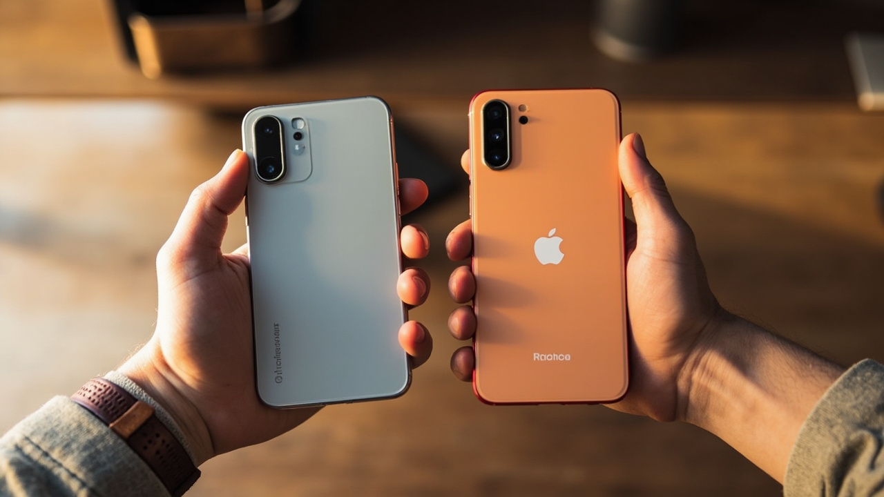 Final verdict: Pixel 10 Pro in Moonstone and iPhone 17 Pro in Cosmic Orange, hand-in-hand on a desk