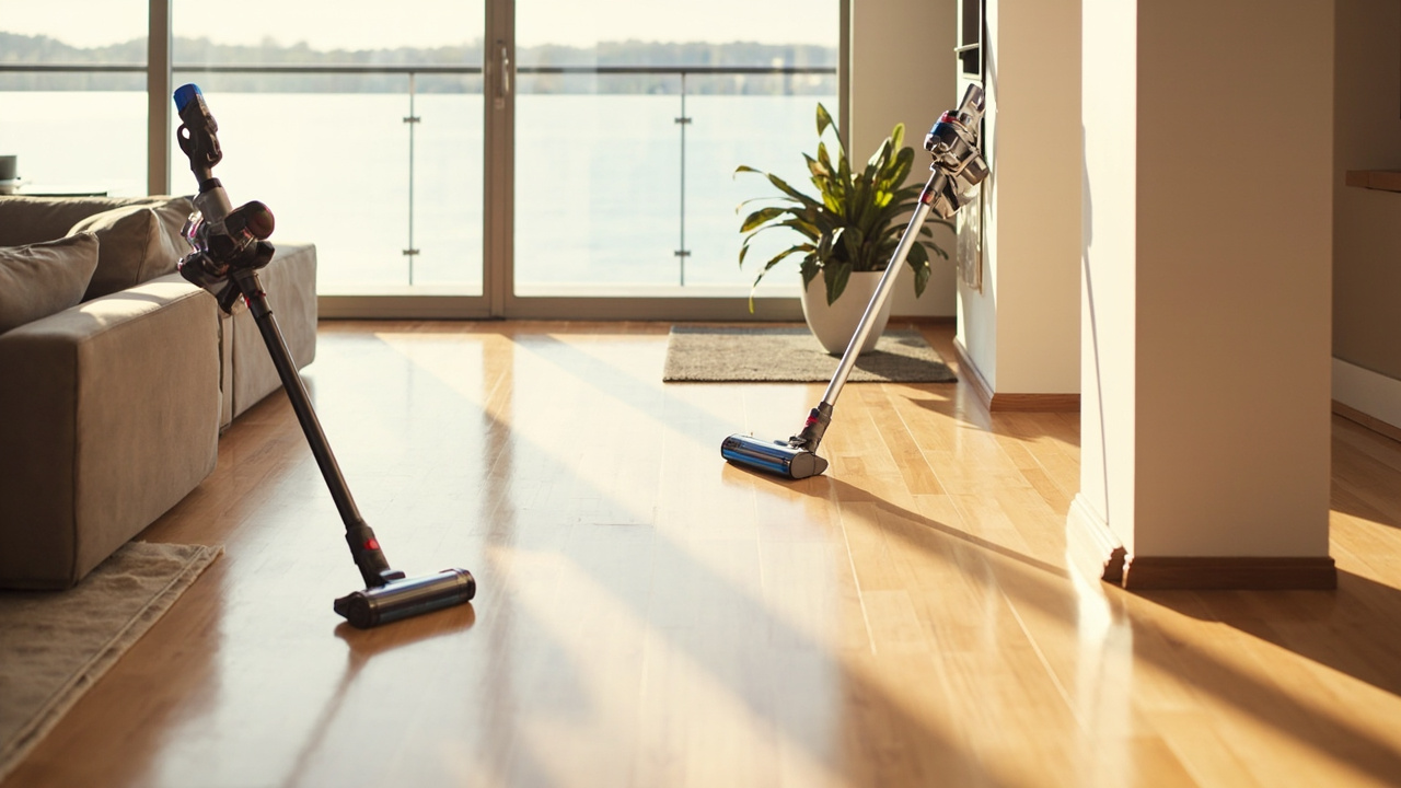 Decision tree: start with "Is your home mostly hard floors?" → Yes → "Do you mop 3+ times/week?" → Yes → Roborock F25 Ultra; → No → Tineco S9 Artist. Branch for pet home → Roborock. Branch for wrist issues → Tineco.