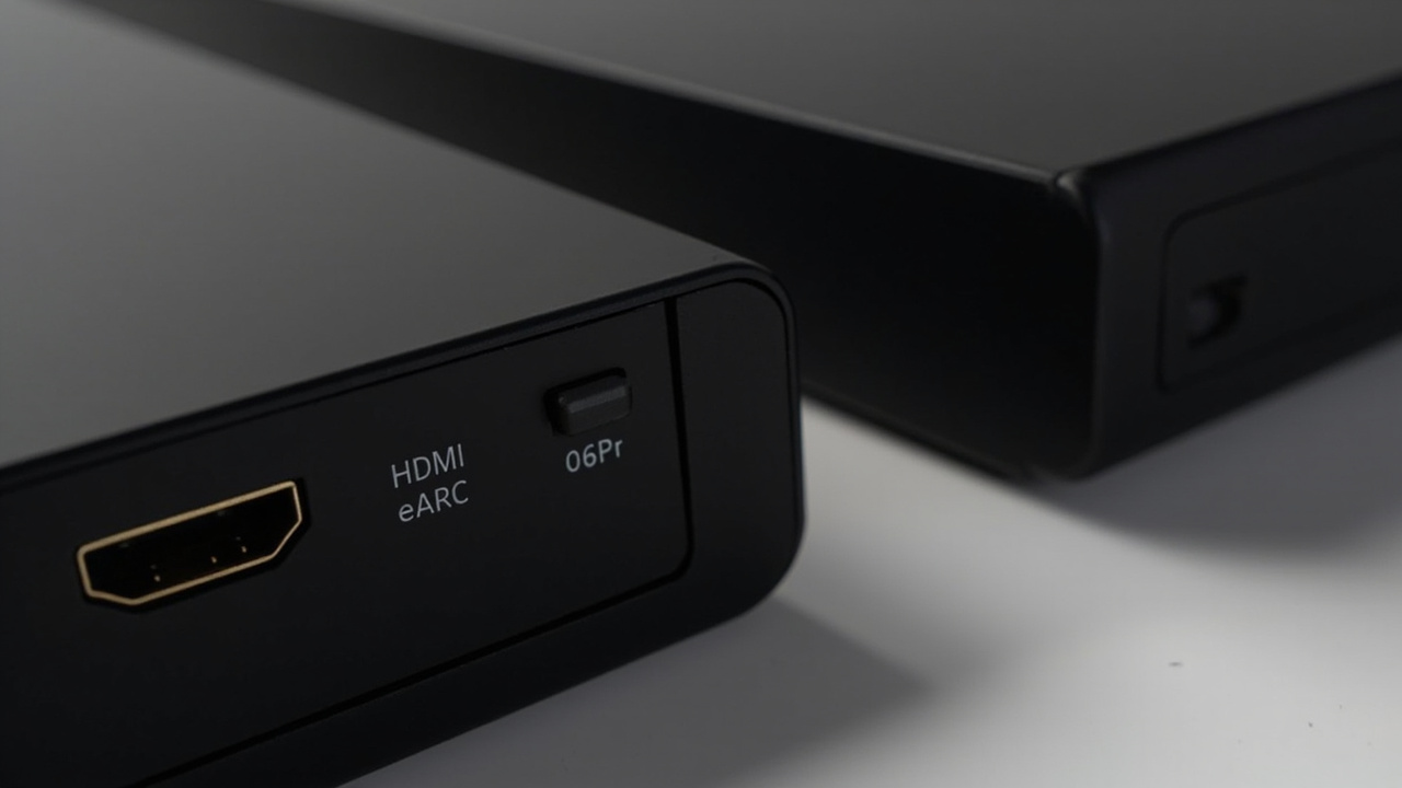 HDMI port comparison diagram: Sonos Arc Ultra's single eARC port vs Sony Bravia Theatre Bar 9's HDMI 2.1 in/out pair, side by side annotated image