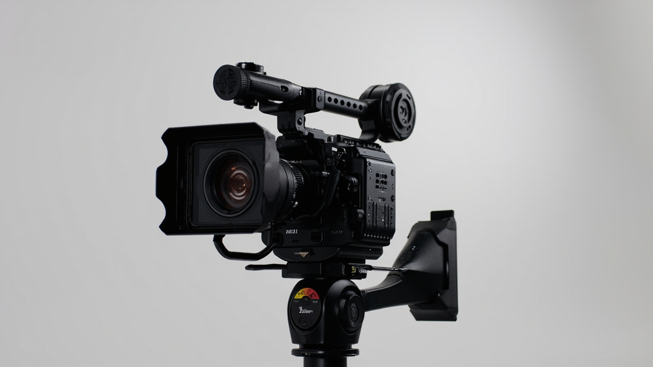 Split-screen infographic: left side shows the compact Sony FX3 with XLR handle on a gimbal, right side shows the larger Canon R5 C with active cooling vents and Cinema EOS form factor