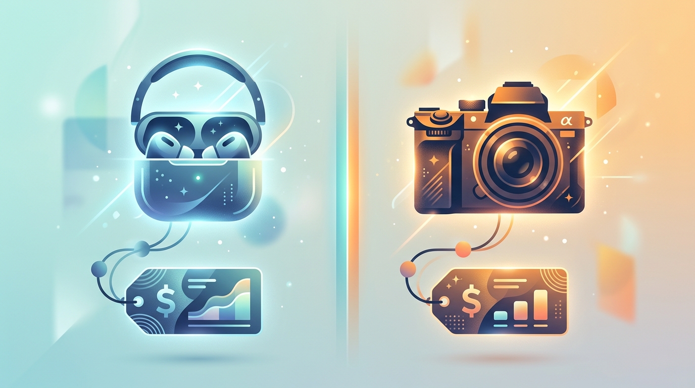 Side-by-side price and refresh-rate comparison chart on a clean white background