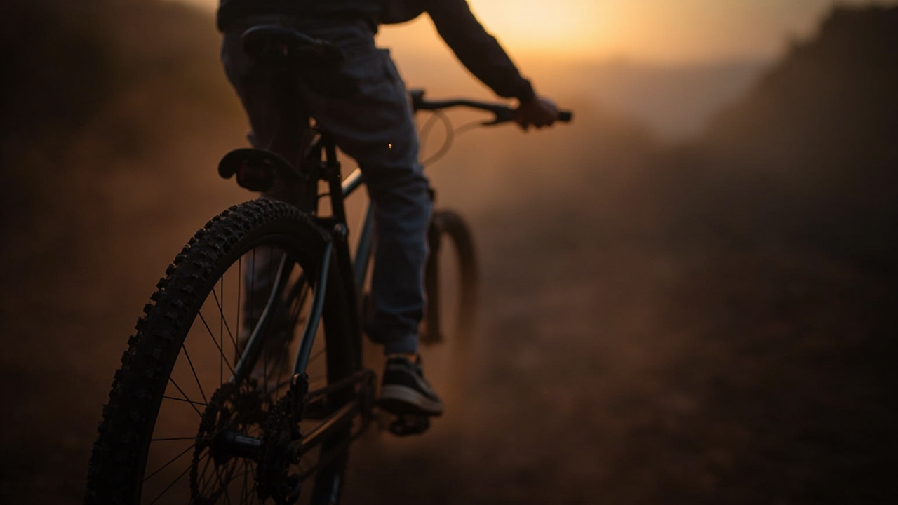 Two flagship e-mountain bikes positioned side by side on a forest trail