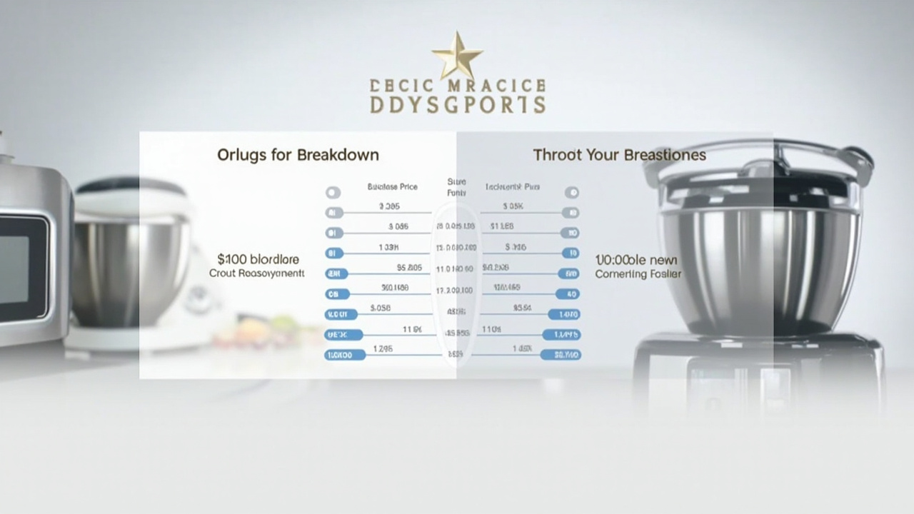 Cost breakdown comparison chart